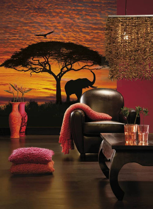 Komar African Sunset Wall Mural National Geographic 194x270cm | Yourdecoration.com