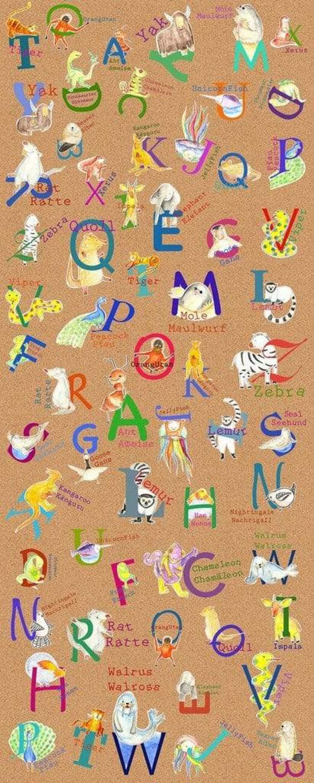 Komar Animals A Z Non Woven Wall Mural 100x250cm 1 baan | Yourdecoration.com