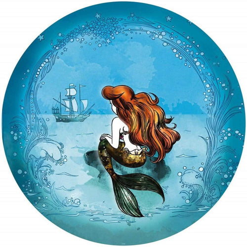 Komar Ariel Dreaming Self Adhesive Wall Mural 128x128cm Round | Yourdecoration.com