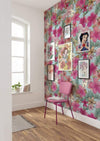 Komar Ariel Pink Flower Non Woven Wall Mural 200x280cm 4 Panels Ambiance | Yourdecoration.com