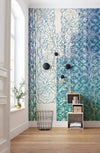 Komar Art Nouveau Bleu Non Woven Wall Mural 250x280cm 5 Panels Ambiance | Yourdecoration.com