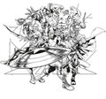 Komar Avengers Black and White Non Woven Wall Mural 300x280cm 6 Panels | Yourdecoration.com