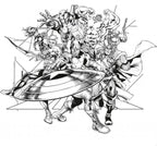 Komar Avengers Black and White Non Woven Wall Mural 300x280cm 6 Panels | Yourdecoration.com
