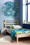 Komar Avengers Blue Power Self Adhesive Wall Mural 128x128cm Round Ambiance | Yourdecoration.com
