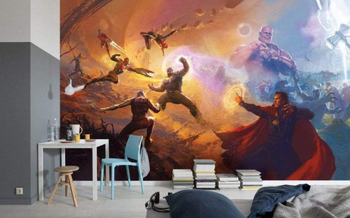 Komar Avengers Epic Battles Two Worlds Non Woven Wall Mural 500x280cm 10 Panels Ambiance | Yourdecoration.com