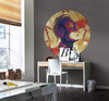 Komar Avengers Painting Captain Marvel Helmet Self Adhesive Wall Mural 125x125cm Round Ambiance | Yourdecoration.com