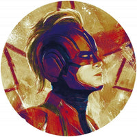 Komar Avengers Painting Captain Marvel Helmet Self Adhesive Wall Mural 125x125cm Round | Yourdecoration.com