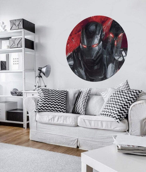Komar Avengers Painting War Machine Self Adhesive Wall Mural 125x125cm Round Ambiance | Yourdecoration.com