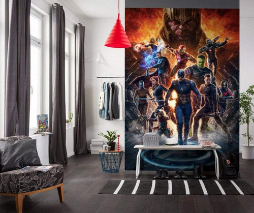 Komar Avengers vs Thanos Non Woven Wall Mural 200x280cm 4 Panels Ambiance | Yourdecoration.com