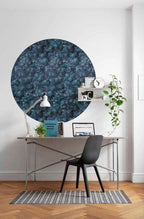 Komar Azul Wall Mural 125x125cm Round Ambiance | Yourdecoration.com