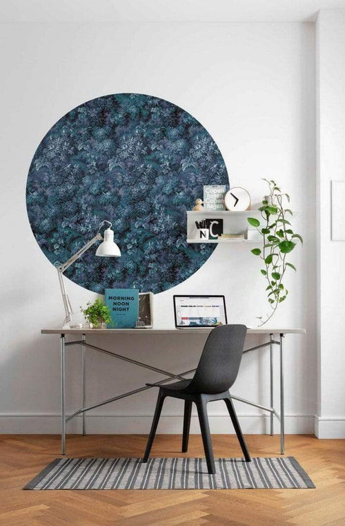 Komar Azul Wall Mural 125x125cm Round Ambiance | Yourdecoration.com