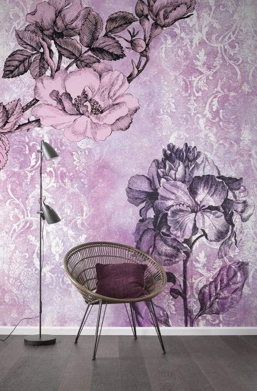 Komar Baroque Pink Non Woven Wall Mural 200x250cm 2 Panels Ambiance | Yourdecoration.com