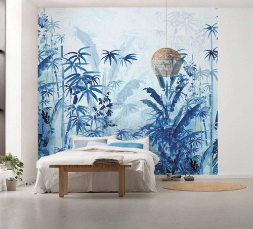 Komar Blue Jungle Non Woven Wall Mural 300x280cm 3 Panels Ambiance | Yourdecoration.com