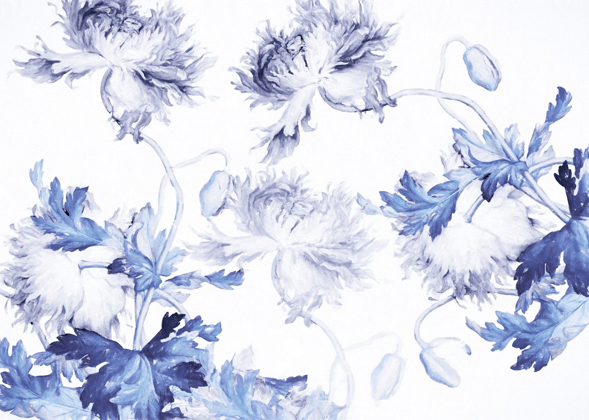 Komar Blue Silhouettes Non Woven Wall Mural 350X250cm 7 Panels | Yourdecoration.com