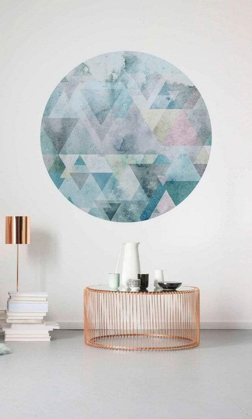 Komar Blueprism Wall Mural 125x125cm Round Ambiance | Yourdecoration.com