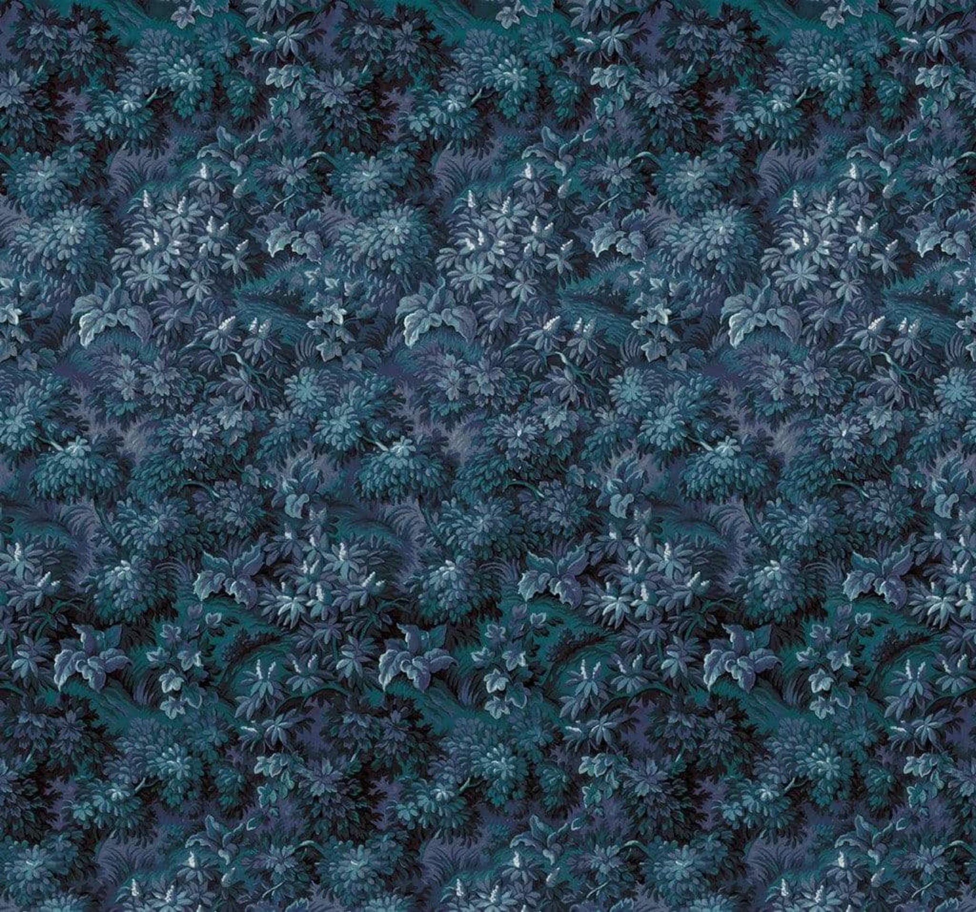 Komar Botanique Bleu Non Woven Wall Mural 300x280cm 6 Panels | Yourdecoration.com