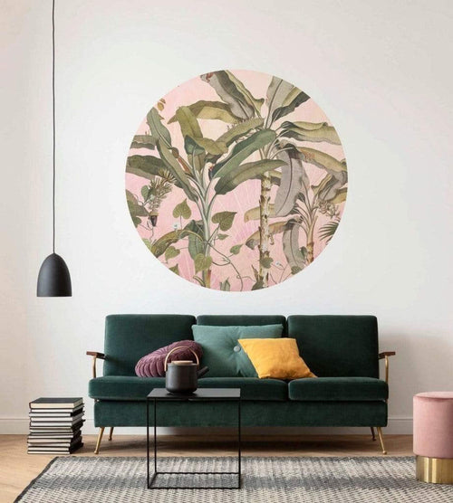 Komar Botany Wall Mural 125x125cm Round Ambiance | Yourdecoration.com