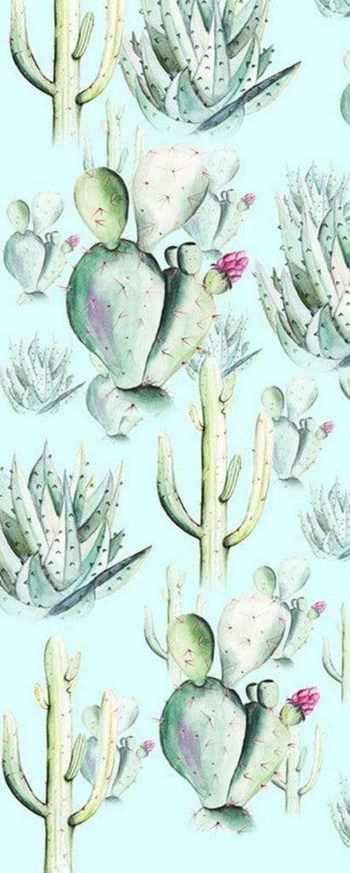 Komar Cactus Blue Non Woven Wall Mural 100x250cm 1 baan | Yourdecoration.com