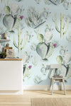 Komar Cactus Blue Non Woven Wall Mural 200x250cm 2 Panels Ambiance | Yourdecoration.com