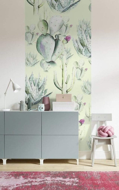 Komar Cactus Green Non Woven Wall Mural 100x250cm 1 baan Ambiance | Yourdecoration.com