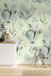 Komar Cactus Green Non Woven Wall Mural 200x250cm 2 Panels Ambiance | Yourdecoration.com