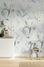 Komar Cactus Grey Non Woven Wall Mural 200x250cm 2 Panels Ambiance | Yourdecoration.com