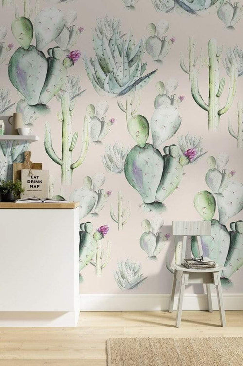 Komar Cactus Rose Non Woven Wall Mural 200x250cm 2 Panels Ambiance | Yourdecoration.com