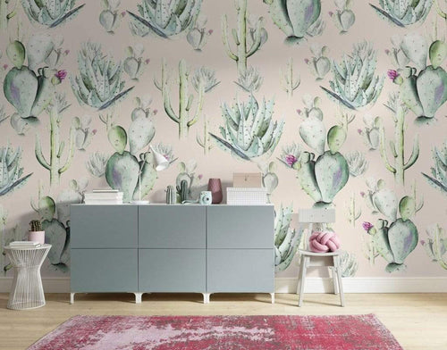 Komar Cactus Rose Non Woven Wall Mural 400x250cm 4 Panels Ambiance | Yourdecoration.com