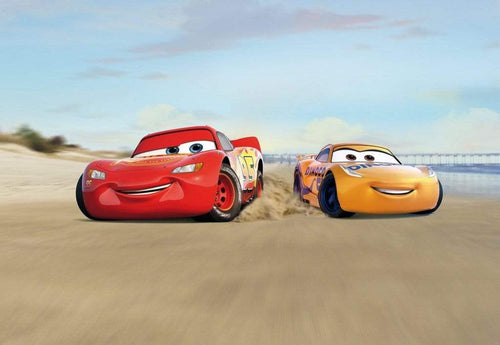 Komar Cars Beach Race Wall Mural 368x254cm 8 Parts | Yourdecoration.com