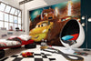 Komar Cars Dirt Track Non Woven Wall Mural 350x250cm 7 Panels Ambiance | Yourdecoration.com
