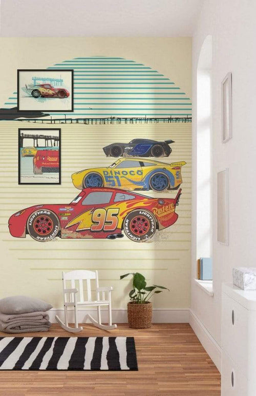 Komar Cars Stream Lines Non Woven Wall Mural 200x280cm 4 Panels Ambiance | Yourdecoration.com