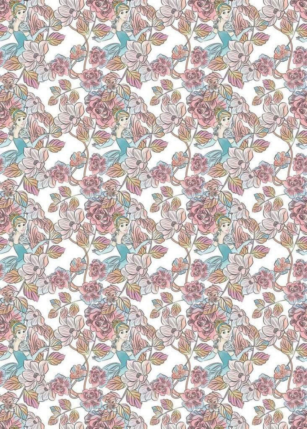 Komar Cinderella Blossom Non Woven Wall Mural 200x280cm 4 Panels | Yourdecoration.com