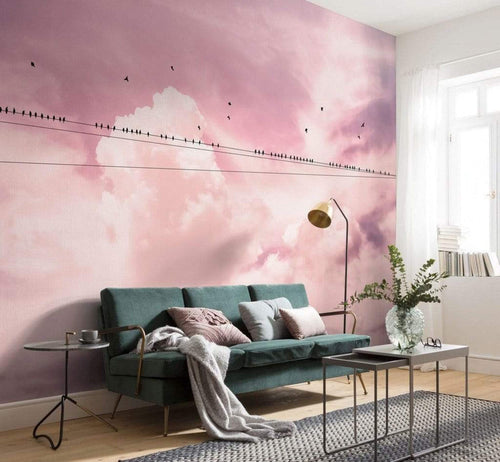 Komar Cloud Wire Non Woven Wall Mural 400x250cm 4 Panels Ambiance | Yourdecoration.com