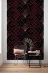 Komar Coquilles Rouges Non Woven Wall Mural 150x280cm 3 Panels Ambiance | Yourdecoration.com