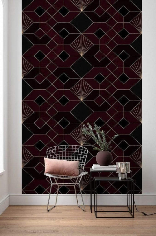 Komar Coquilles Rouges Non Woven Wall Mural 150x280cm 3 Panels Ambiance | Yourdecoration.com