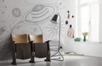 Komar Cosmos Sketch Non Woven Wall Mural 300x280cm 6 Panels Ambiance | Yourdecoration.com