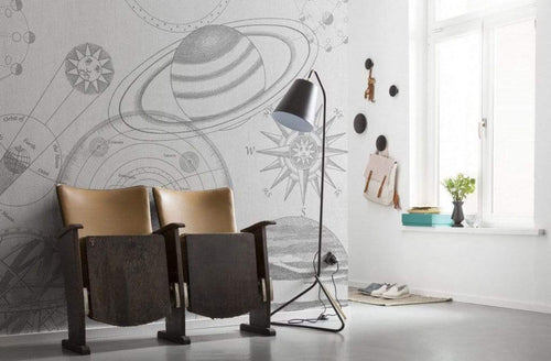 Komar Cosmos Sketch Non Woven Wall Mural 300x280cm 6 Panels Ambiance | Yourdecoration.com