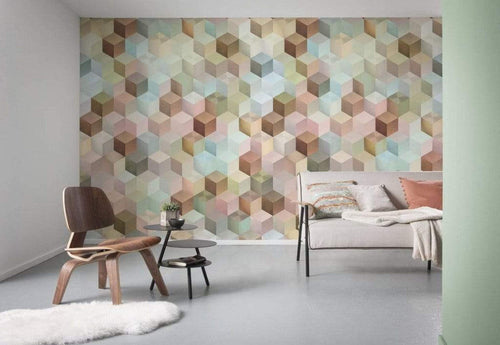 Komar Cubes Non Woven Wall Mural 200x250cm 2 Panels Ambiance | Yourdecoration.com