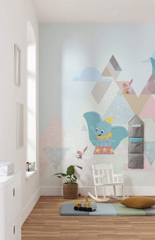 Komar Dumbo flying elephant Non Woven Wall Mural 300x280cm 6 Panels Ambiance | Yourdecoration.com