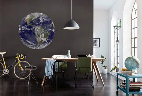 Komar Earth Wall Mural 125x125cm Round Ambiance | Yourdecoration.com