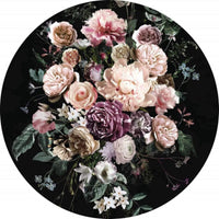 Komar Enchanted Flowers Wall Mural 125x125cm Round | Yourdecoration.com