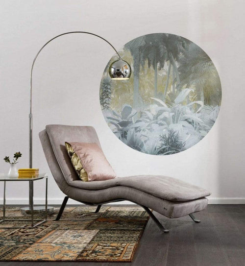 Komar Exotic Jungle Wall Mural 125x125cm Round Ambiance | Yourdecoration.com