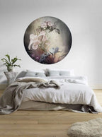 Komar Flemish Flowers Wall Mural 125x125cm Round Ambiance | Yourdecoration.com