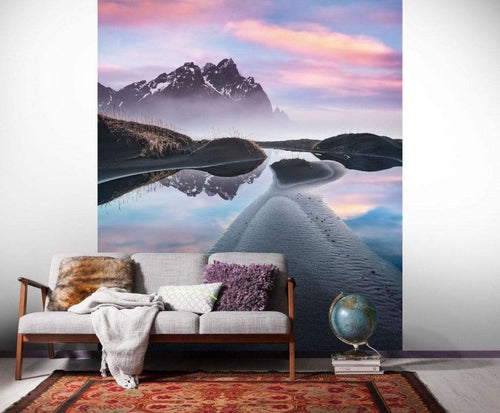 Komar Glowing Vestrahorn Non Woven Wall Mural 200x250cm 2 Panels Ambiance | Yourdecoration.com