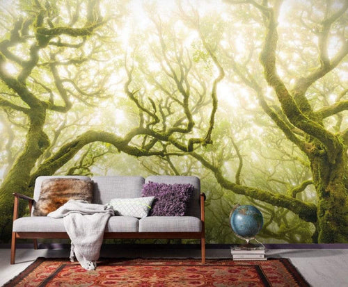 Komar Green Fire Non Woven Wall Mural 400x250cm 4 Panels Ambiance | Yourdecoration.com