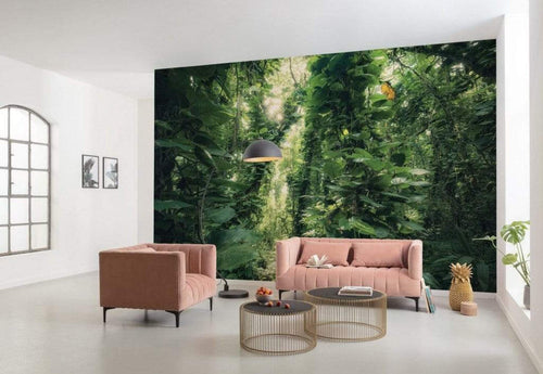 Komar Green Leaves Non Woven Wall Mural 450x280cm 9 Panels Ambiance | Yourdecoration.com