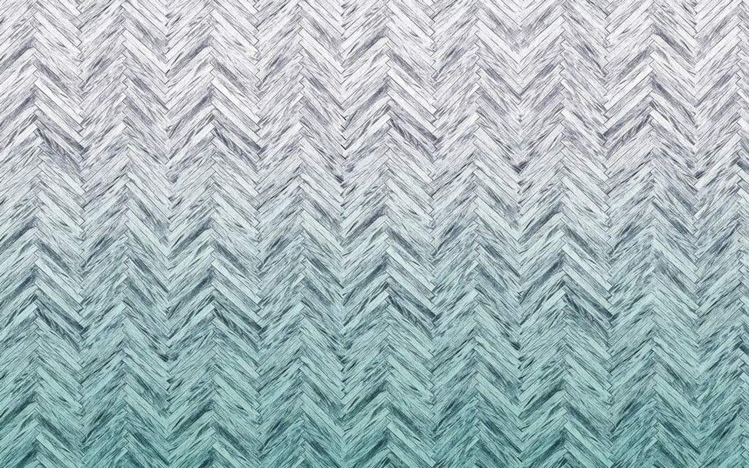 Komar Herringbone Mint Non Woven Wall Mural 400x250cm 4 Panels | Yourdecoration.com