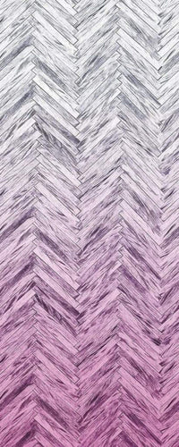 Komar Herringbone Pink Non Woven Wall Mural 100x250cm 1 baan | Yourdecoration.com