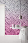 Komar Herringbone Pink Non Woven Wall Mural 400x250cm 4 Panels Ambiance | Yourdecoration.com