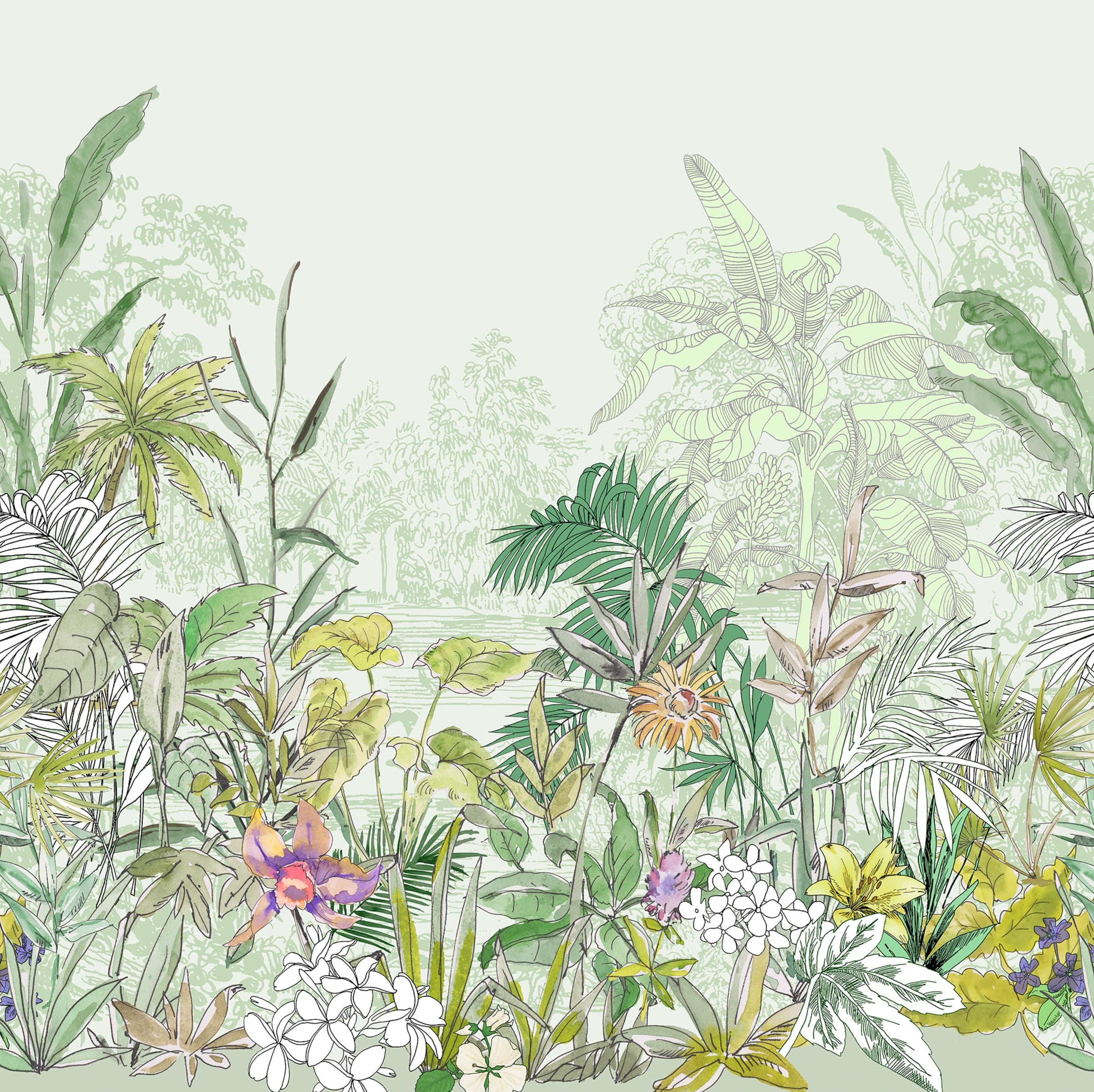 Komar Hortus Non Woven Wall Murals 250x250cm 5 panels | Yourdecoration.com